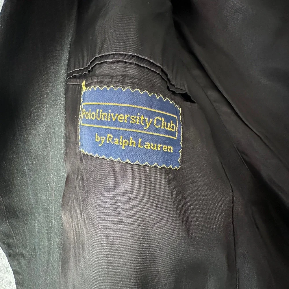Polo University Club Ralph Lauren Blazer Mens 38R Charcoal Grey Pinstripe